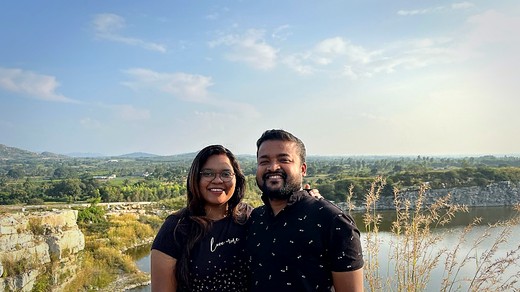 Promoters overlooking a scenic valley